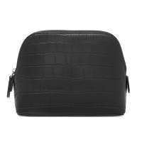 New style croc half moon design crocodile effect leather cosmetic pouch bags