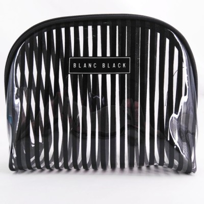 2017 PVC stripe Makeup female Waterproof cosmetic handbag for travel