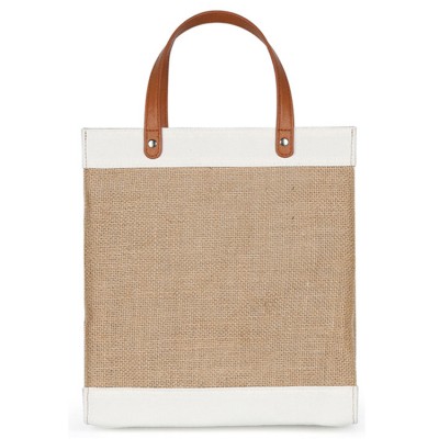 Food Grade Custom Logo Canvas Burlap Jute Bag Tote with Leather Straps for Promotion Gift